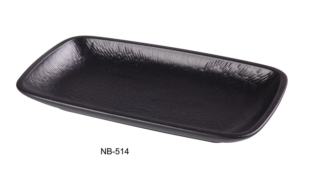 Yanco Noble Black 14 1/4" X 7 5/8" X 1 3/4" Rectangular Plate