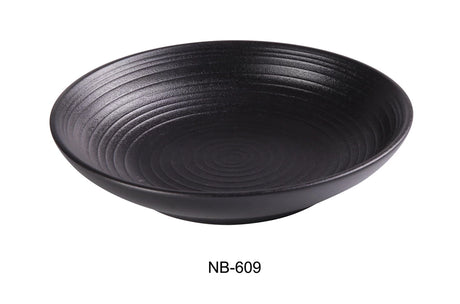 Yanco Noble Black 9" X 2" Salad/Pasta Bowl 28 Oz