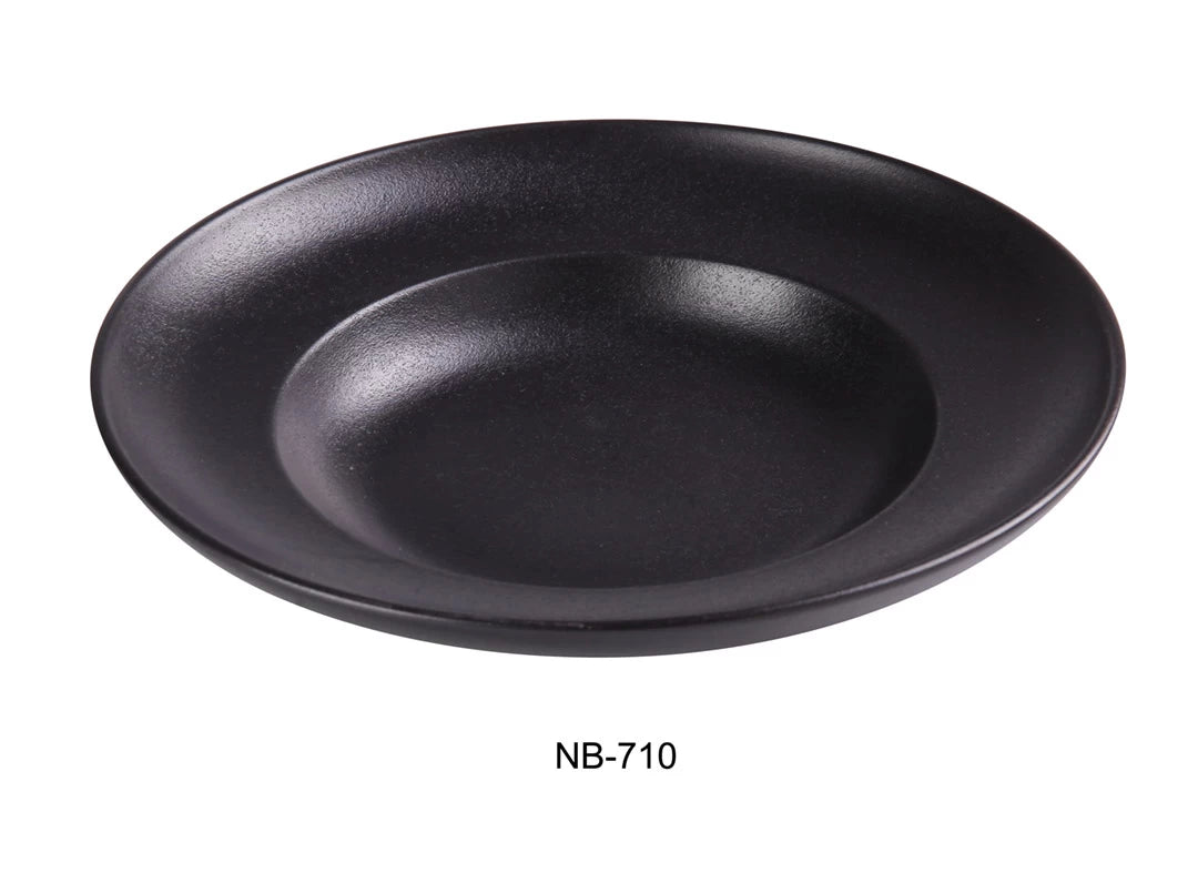 Yanco Noble Black 10 7/8" X 7" X 2 1/4" Mediterranean Pasta Bowl 10 Oz