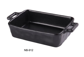 Yanco Noble Black 13 1/2" X 11"X 7 1/2" X 2 1/2" Bake Plate With Handle 70 Oz