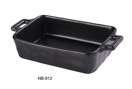 Yanco Noble Black 13 1/2" X 11"X 7 1/2" X 2 1/2" Bake Plate With Handle 70 Oz