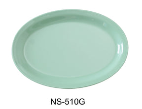 Yanco Nessico 9 3/4" X 6 3/4" Oval Platter W/Narrow Rim Green