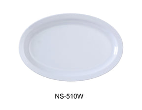 Yanco Nessico 9 3/4" X 6 3/4" Oval Platter W/Narrow Rim White