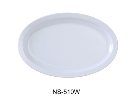 Yanco Nessico 9 3/4" X 6 3/4" Oval Platter W/Narrow Rim White