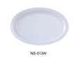Yanco Nessico 13" X 8 1/2" Oval Platter W/Narrow Rim White