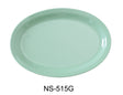 Yanco Nessico 13 1/4" X  9 1/2" Oval Platter W/Narrow Rim Green