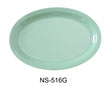 Yanco Nessico 15 1/2" X 10 3/4" Oval Platter W/Narrow Rim Green