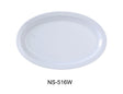 Yanco Nessico 15 1/2" X 10 3/4" Oval Platter W/Narrow Rim White