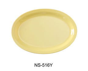 Yanco Nessico 15 1/2" X 10 3/4" Oval Platter W/Narrow Rim Yellow