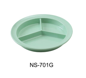 Yanco Nessico 8 3/4" Deep 3-Compartment Plate Green
