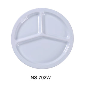 Yanco Nessico 10" 3-Compartment Plate White