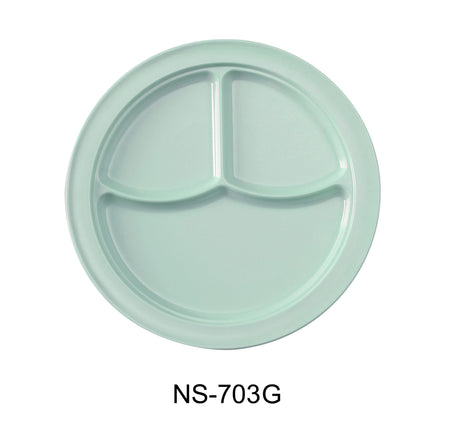 Yanco Nessico 10 1/4" 3-Compartment Plate Green