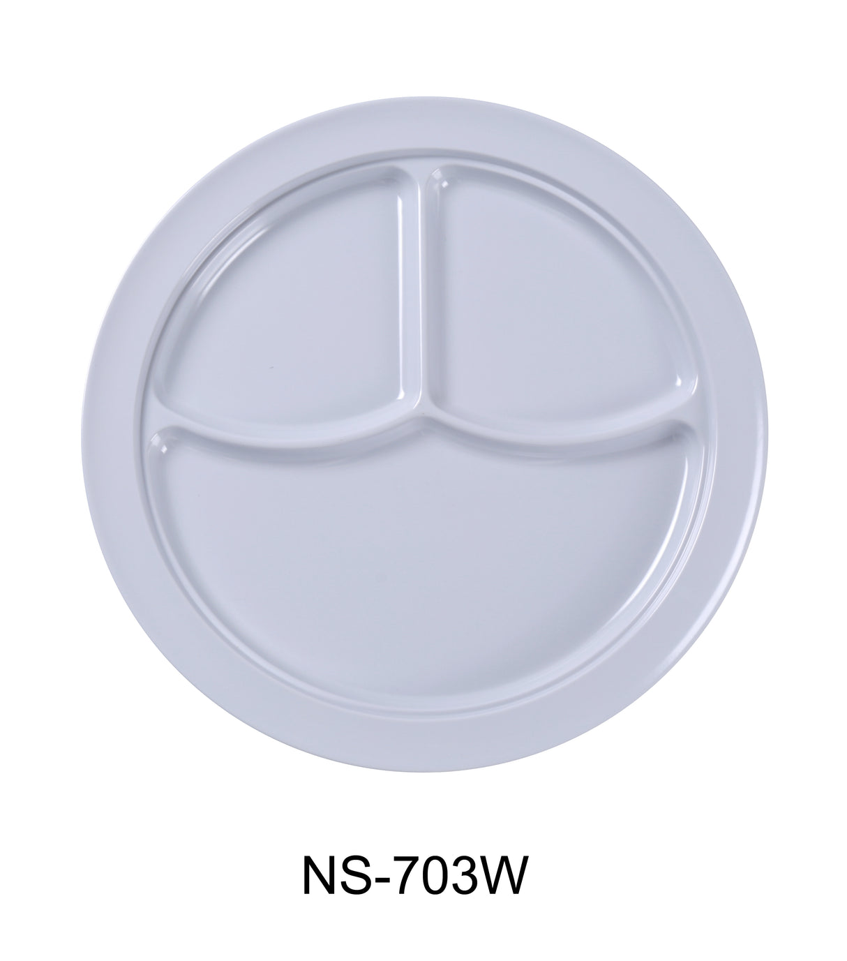 Yanco Nessico 10 1/4" 3-Compartment Plate White
