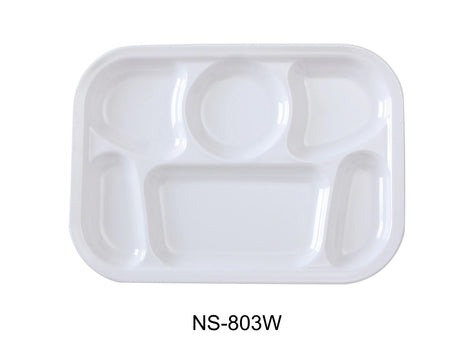 Yanco Nessico 13" X 9 1/2" 6-Compartment White