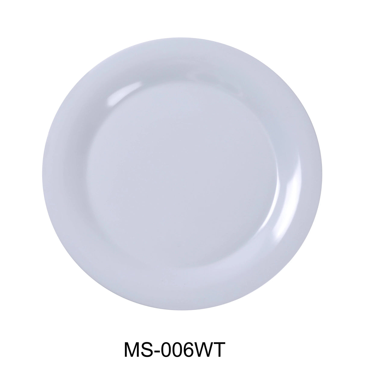 Yanco MILE STONE  6 1/2" WIDE RIM ROUND PLATE WHITE
