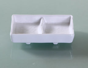 Yanco Osaka 5 3/4" X 2 3/4" Double Divided Sauce Dish 3 Oz Each