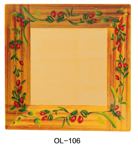 Yanco Olive 6" Square Plate