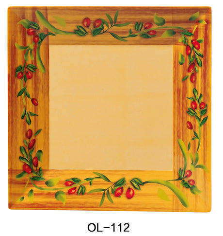 Yanco Olive 12" Square Plate