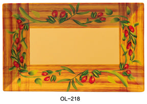 Yanco Olive 18" X 10 1/2" Rectangular Plate