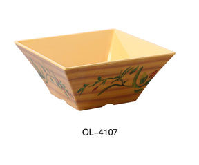 Yanco Olive 7 1/2" X 3 1/2"H Square Bowl 2 Qt