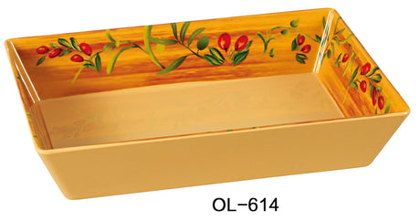 Yanco Olive 13 3/4" X 10" X 2 1/2" Rectangular Tray