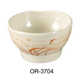 Yanco Orchis 4 1/4" Rice Bowl Gold Orchis 8 Oz
