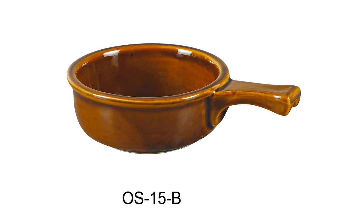 Yanco OS-15-P 5 1/4"X2 1/4" ONION SOUP CROCK WITH HANDLE SUPER WHITE 15 OZ