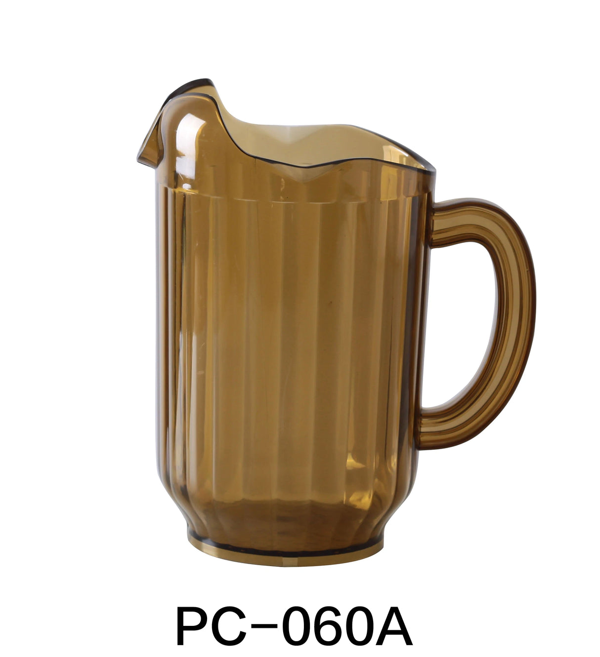 Yanco 3 Spout Plastic Pitcher Amber 60 Oz