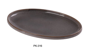 Yanco Peacock 16" X 10" X 1 1/2" Oval Plate