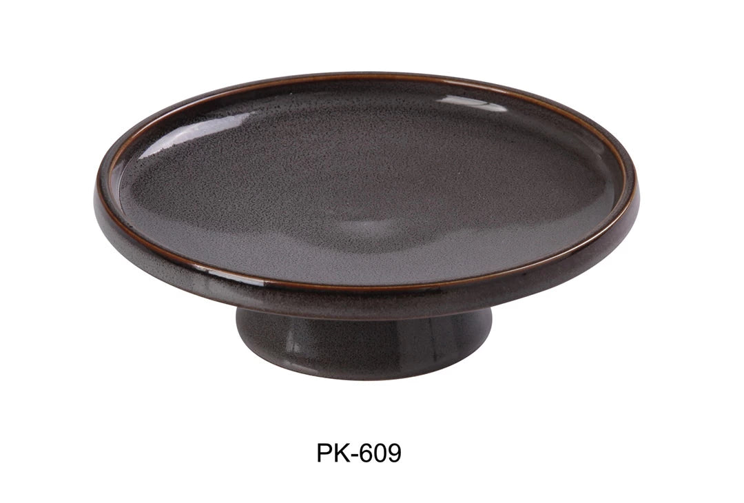 Yanco Peacock 9" X 3" Footed Dessert Plate 
