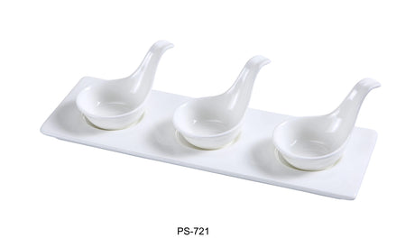 Yanco Piscataway Three 2" Spoon With 10 1/2" X 3 1/2" Tray 2 Oz Each