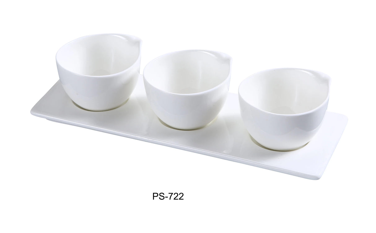 Yanco Piscataway Three 3" Cup With 10 1/2" X 3 1/2" Tray 4 Oz Each