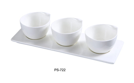 Yanco Piscataway Three 3" Cup With 10 1/2" X 3 1/2" Tray 4 Oz Each