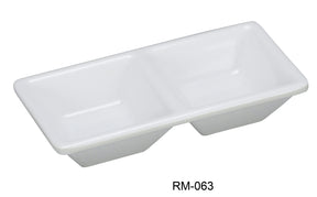 Yanco Rome 5 1/8" X 2 1/2" 2-Compartment Dessert Dish