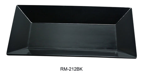 Yanco Rome-Black 12" X 7 1/2" Rectangular Plate Black