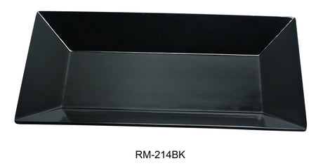Yanco Rome-Black 14" X 8" Rectangular Plate Black