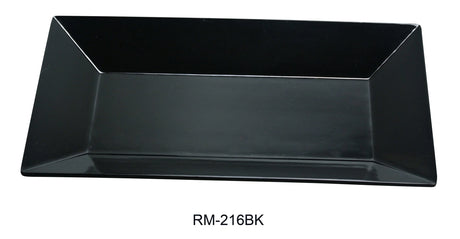 Yanco Rome-Black 16" X 9 1/2" Rectangular Plate Black