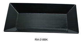 Yanco Rome-Black 18" X 10 1/2" Rectangular Plate Black