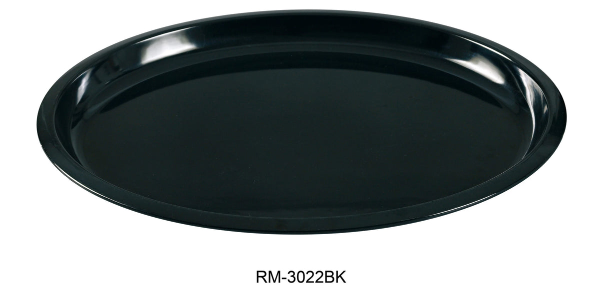 Yanco Rome-Black 22" X 18" Turkey Platter, 1 1/4" Deep Black