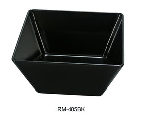 Yanco Rome-Black 5" X 2 3/4"H Square Bowl 18 Oz Black 