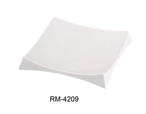 Yanco Rome 8 1/2" Square Sushi Plate With Foot