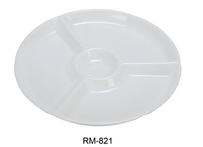 Yanco Rome 12 1/4" 4-Compartment Plate, Round, 1" Deep