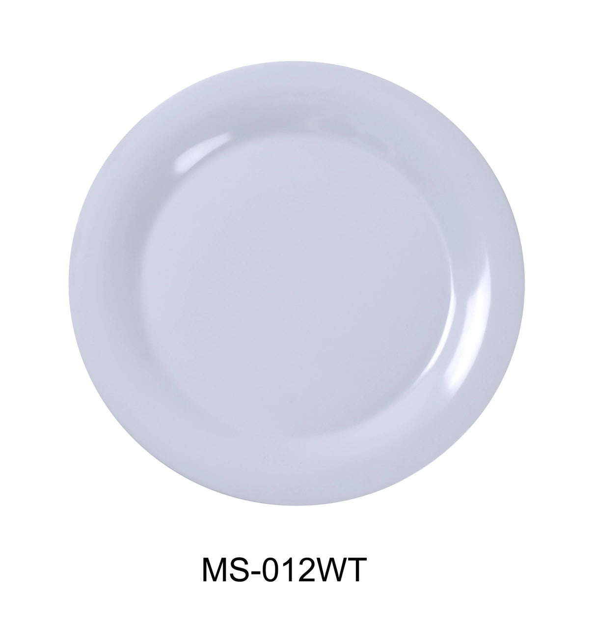 Yanco MILE STONE  12" WIDE RIM ROUND PLATE WHITE