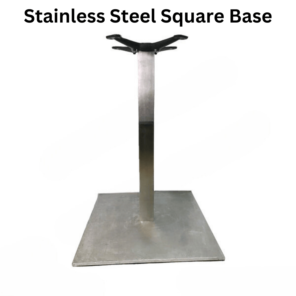 Stainless steel square table base