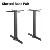 Slotted cast iron table bases, sold as a pair