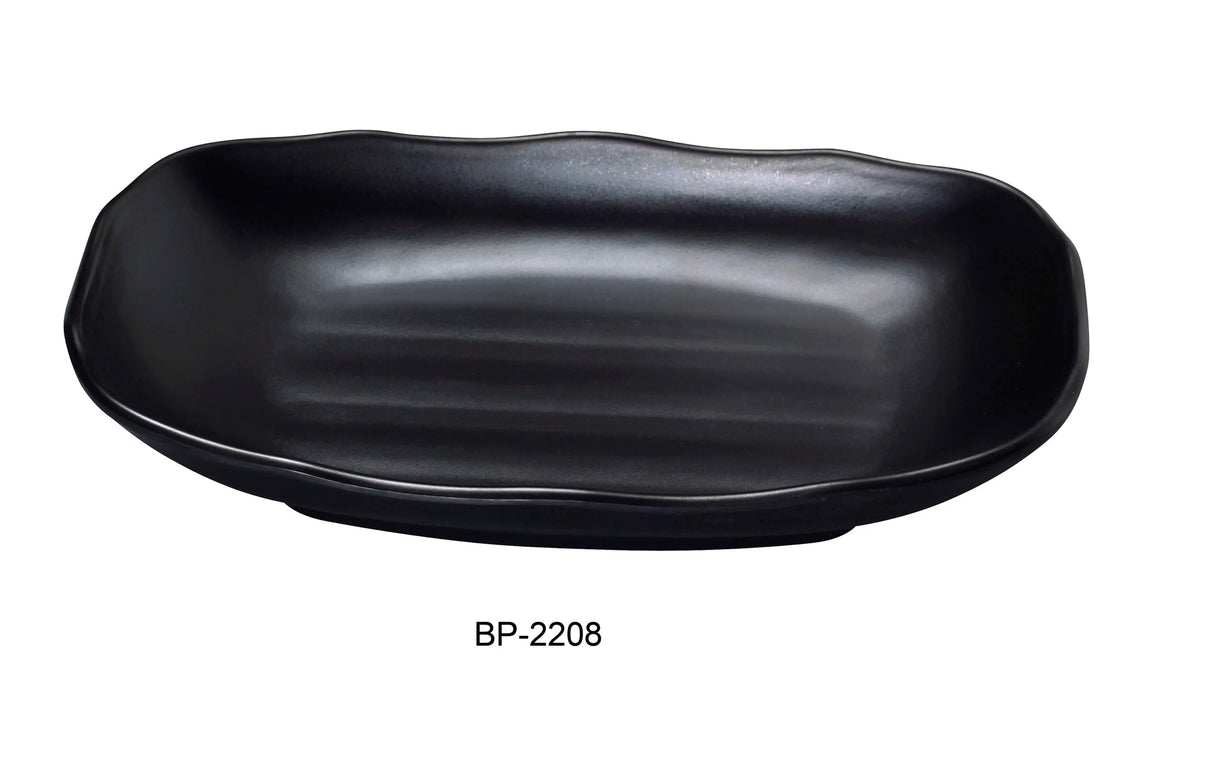 Yanco BLACK PEARL 8 3/4" X 5 1/2" RECTANGULAR DEEP PLATE