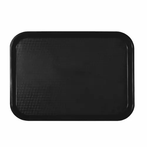 Rectangular plastic black buffet tray