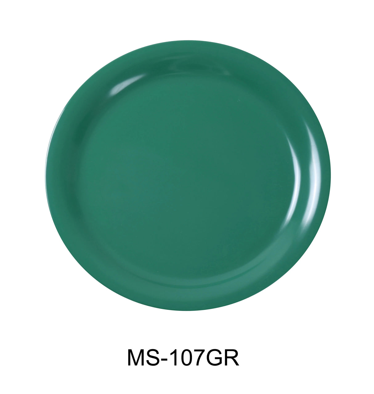 Yanco MILE STONE  7 1/2" NARROW RIM ROUND PLATE GREEN