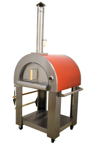 32″ Wood Fired Pizza Oven Stainless Steel with Red Enamel Coating Shield
32英寸红色不锈钢柴火披萨烤箱