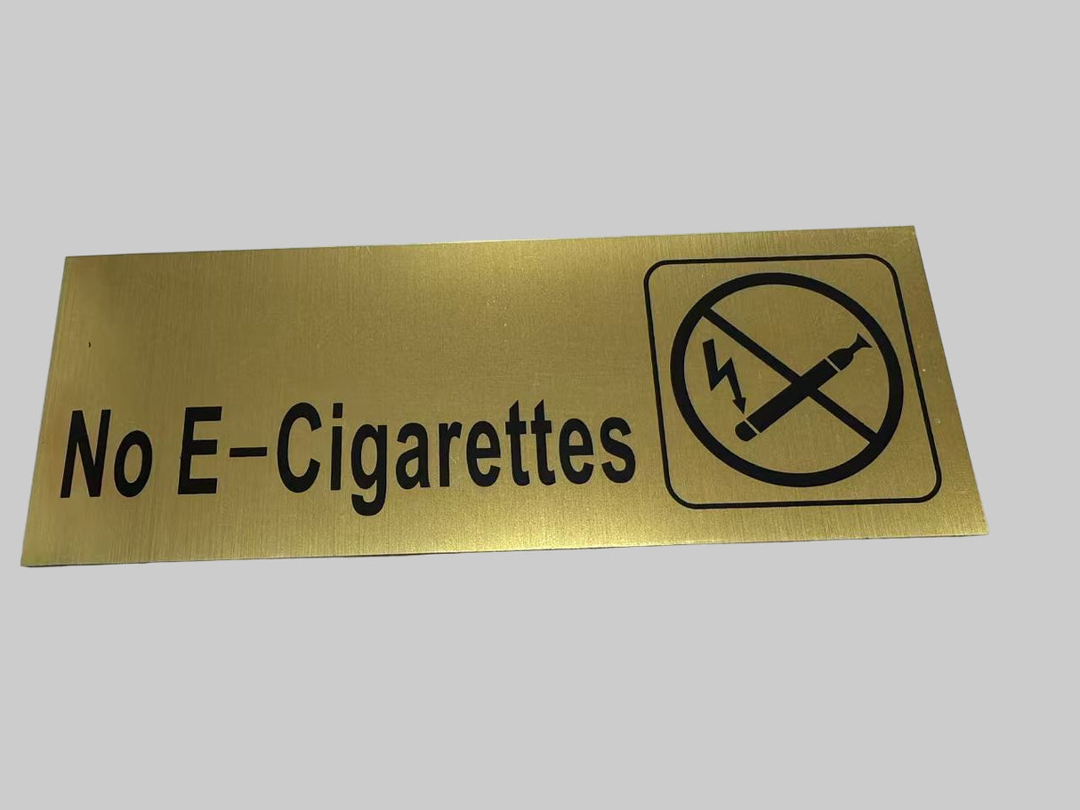 Door/Wall Sign- brushed gold-small -No E-Cigarettes